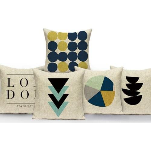 Cotton Linen Geometric Letter Pillow Cover Throw Pillow Case Home Decorative Cushion Covers Sofa Chair Bed Nordic Pillowcase