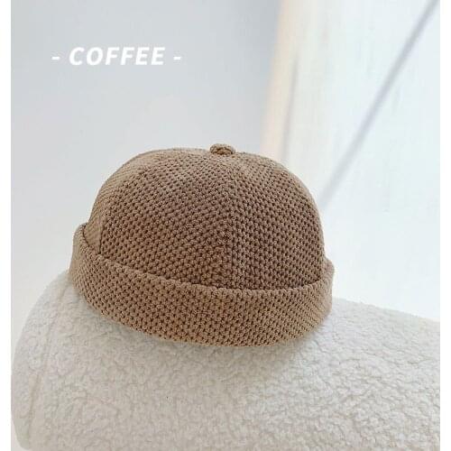 New Fashion Brimless Hat Adjustable Hip Hop caps Men Skull cap Retro Brimless Hat Landlord Breathable Beanie Hat Sailor Cap