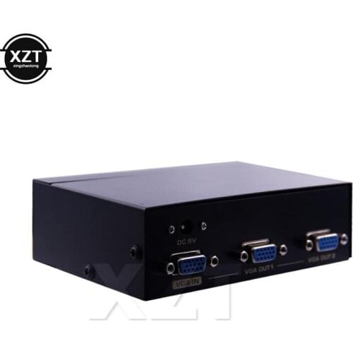 Newest 2017 Hot 350mhz Video Switch Splitter 2 Port VGA SVGA Video HD Signal Amplifier Splitter Sharing Box for PC