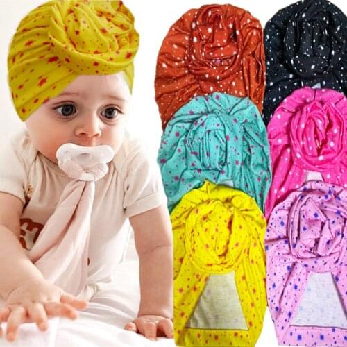 Baby Girls Solid Velvet Hat with Donuts Bow Baby Floral Print Turban Cap for Girl Warm Infant Headwear Newborn Headband Hair