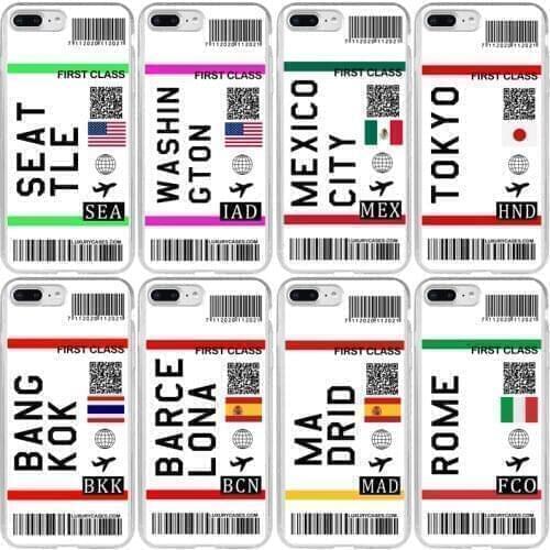 FIRST CLASS PLANE TICKET MEXICO Barcelona Madrid Cover Case for Huawei Honor 8 9 10 20 30 P8 P9 P10 P20 P30 P40 Lite 2016 2019