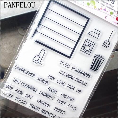 11.3*15.56cm Housework Text Series Transparent Silicone Rubber Clear Stamps Cartoon For Scrapbooking/DIY Wedding Album