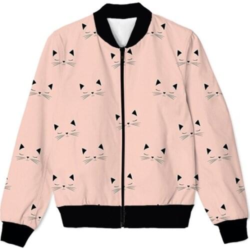 REAL American US SIZE Custom Happy Cat 3D Sublimation print Zipper Up Jacket plus size 4XL 5XL 6XL