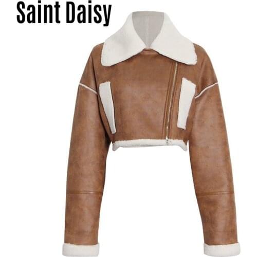 Saint Daisy Women's Leather Bomber Jackets