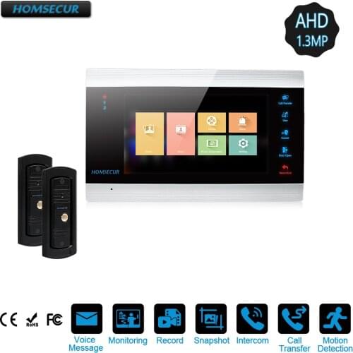 HOMSECUR 960P AHD1.3MP Video Door Entry Phone Call System with Outdoor Monitoring, Recording & Snapshot (BC011HD-B+BM705HD-B)
