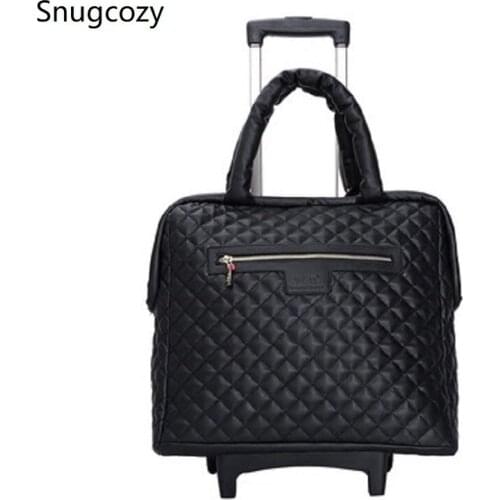 Snugcozy fashion Multifunctional portable trolley for women Rolling Luggage Spinner brand Travel Boardable18 inch size Suitcase