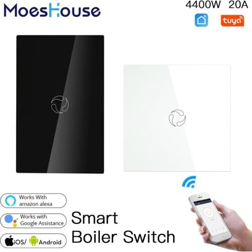 WiFi Smart Boiler Switch Water Heater Smart Life Tuya APP Remote Control Amazon Alexa Echo Google Home Voice Control Glass Panel