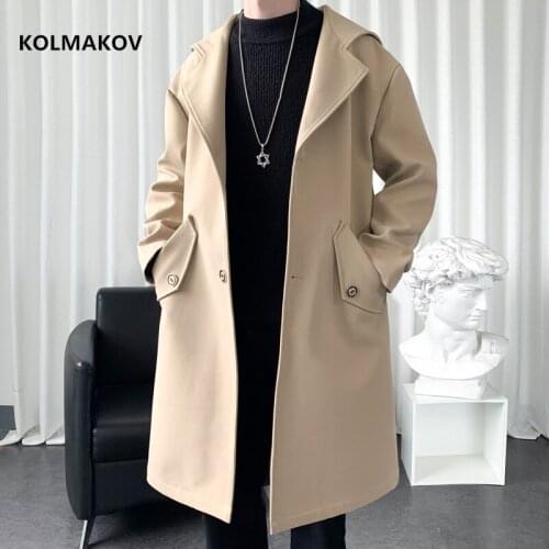2021 spring Long style coat mens High quality casual trench coat , casual hoooded jackets men,Mens Clothing Windbreakers FY39