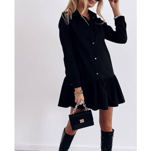 Autumn Long Sleeve White Shirt Dress 2020 Women Casual Single Breasted Pocket Dress Winter Ladies Straight Button Office Vestido