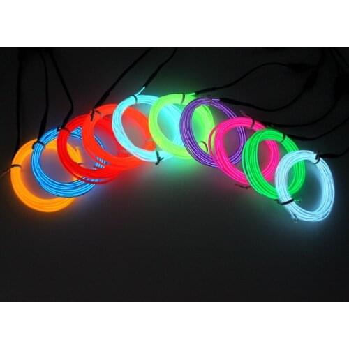 1/2/3/5/10M EL Wire DIY Flexible Neon Light Glow Rope Tape Cable LED String Light For Party Dance Car Decoration