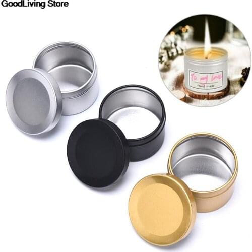 1pc 50ML Aluminium Candle Jars with Lid Bulk Round Candle Container Tins Empty Storage Box Jar Wedding Party Dressing Decoration