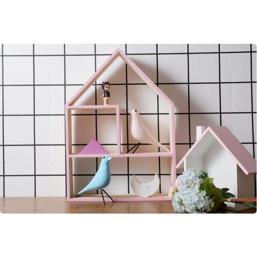 1PC Wooden Hanging Decorative Storage Box Storage Case Wooden Holder Box Wall House Pattern Storage Racks Holder MA 027