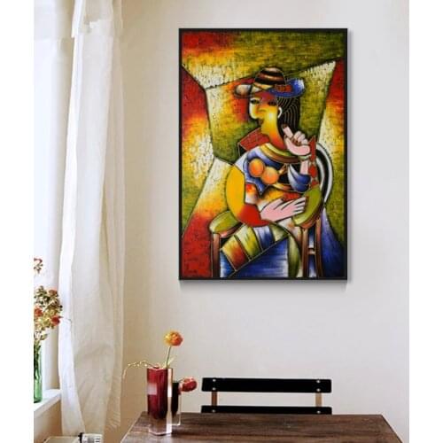 100% Hand-painted oil painting on canvas Famous artist abstract painting beautiful woman wall art decoration picture