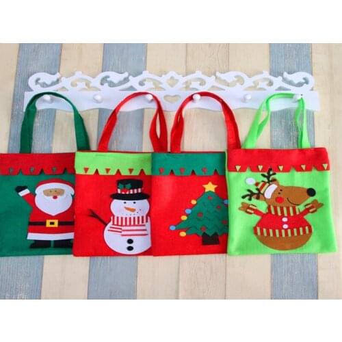 20pcs/lot Fast shipping Creative Santa Claus Handle Sack Christmas Gift Bag Decoration 4 styles