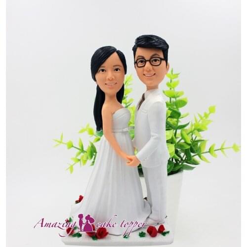 2019 AMAZING CAKE TOPPER Husband and wife are happy forever Toys Custom Polymer Clay Figure From Pictures
