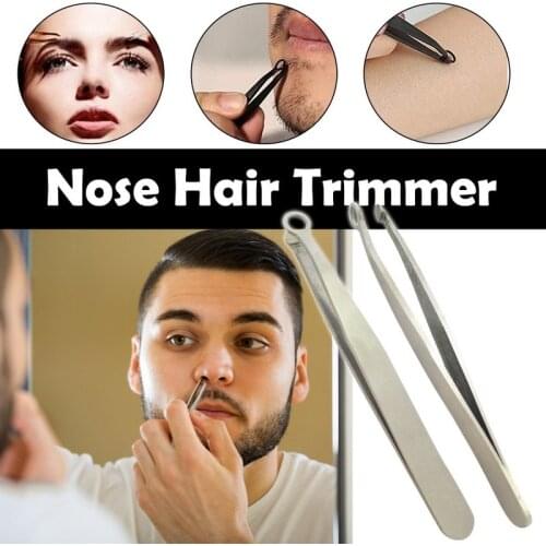 2021 New Universal Nose Hair Trimming Tweezers Round Tip Eyebrow Tweezer Perfectly Stainless Steel Nose Hair Removal Tweezers