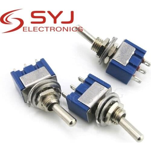 5pcs/lot MTS-102 MTS-103 MTS-202 MTS-203 6A 125V Mini 3/6PIN -OFF/-OFF- Toggle Switches For Switching Lights Motors
