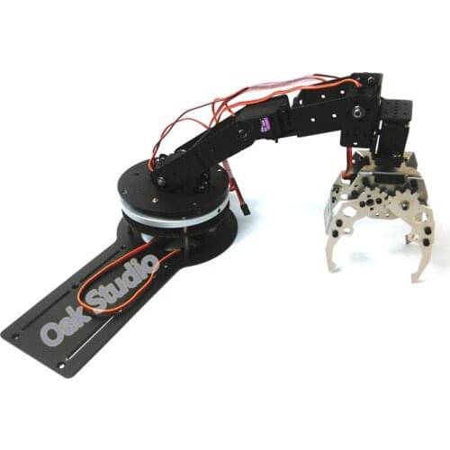6 dof mechanical arm with CL-5 metal claw and 6pcs High torque servos, metal base for robot smart remote control