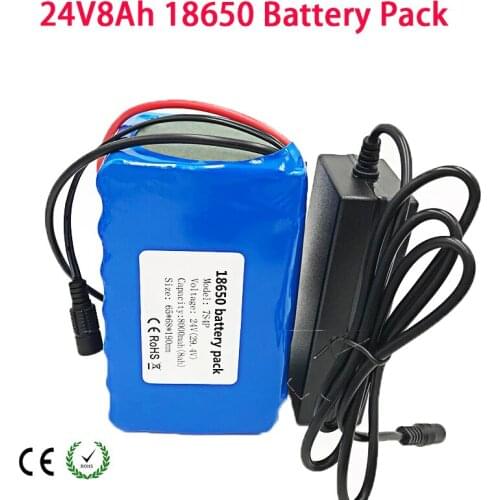 24V 8Ah Battery Pack High Quality 7S4P For Wheelchair Electric Motor Kit 250W 350W Power With 15A BMS+29.4V 2A Charger