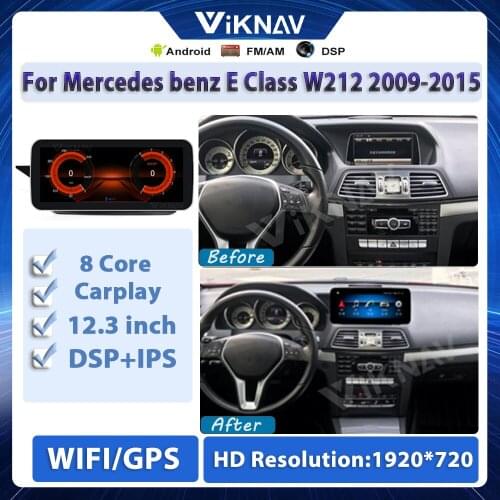 12.3inch Android 11 Car radio with screen For Mercedes benz E Class W212 2009-2015 GPS Navigation DVD multimedia Player 2din