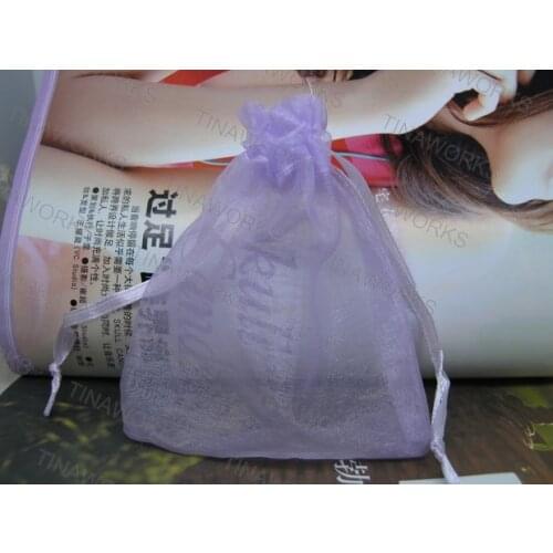 Free Shipping 200pcs/lot 7x9cm Lavender Color Organza Bags Wedding Gift Bags Jewlery packing Gift Pouch