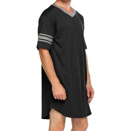 Long Style Pajama Set for Male Plus Size Homewear Leisure Short Sleeve Shirt Elastic High Quality Casual Sleepwear Clothing Men