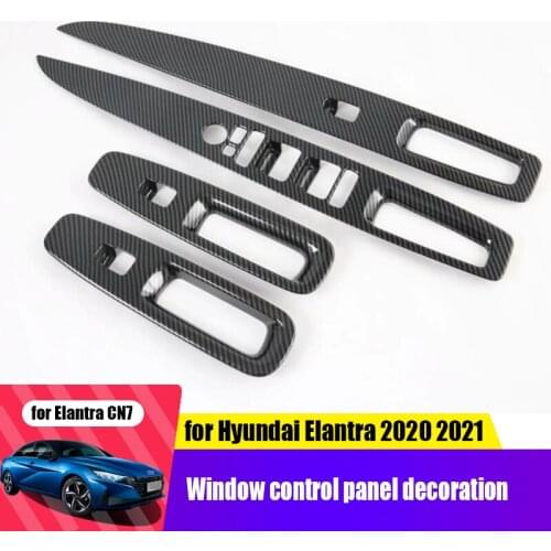 For Hyundai Elantra AvanteCN7 2021 interior carbon fiber decorative panel frame car styling window glass control decoration