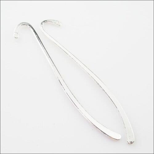 12 New Charms Tibetan Silver Smooth Bookmarks Connectors With Loop 13x87mm