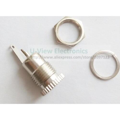 NCHTEK DC Power 5.5x2.1mm Jack Socket Female Panel Mount Connector Adapter, 2.1mm Chassis Jack,Solder Type/Free Shipping/6PCS