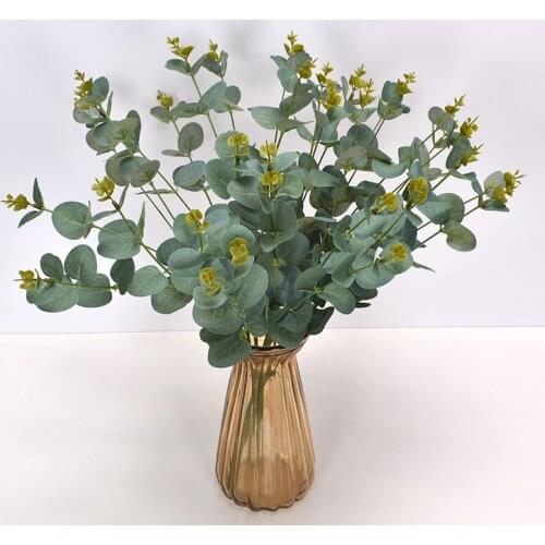 Wholesale Simulation Money Leaf Eucalyptus 50CM Green Plants Wedding Road Guide Props Fake Floral Flower Arrangement