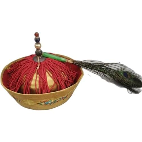 China old Beijing old goods Official hats of old Chinese court officials hat And Jade Jade Hat Ling