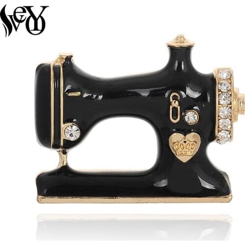 VEYO Classic Black Sewing machine shape Brooch Cute Pin Gift Fashion Jewelry pin Backpack Badge