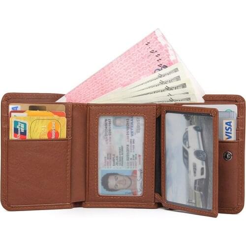High quality Genuine Leather pocket wallet business card bag RFID blocking Coin Purse Anti-radiation and anti-scan