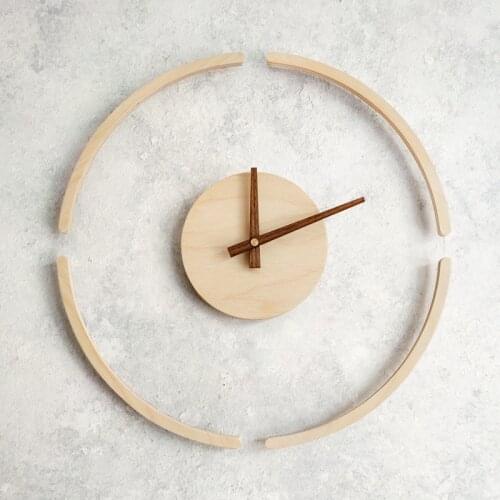 Creative and Simple Japanese Style Wooden Wall Clock Indoor Home Decoration Living Room Corridor Bedroom Silent Clock