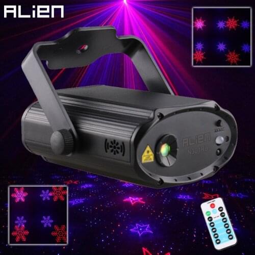 ALIEN USB Remote DJ Disco Stage Laser Projector Lighting Effect Party Holiday Bar Club Five-pointed Star Dots Snowflake Light