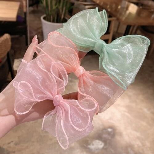 Fashion Yarn Barrettes Bow Sequin Love Hair Rope Yarn Hairgrips Lace Barrettes Bow Side Clip Little Fairy Girl Hair Accessorie