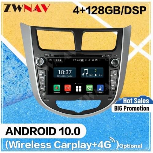 128GB Carplay Android 10 screen Multimedia DVD Player for HYUNDAI VERNA ACCENT 2011 2012 BT GPS Navi Auto Radio Stereo Head unit