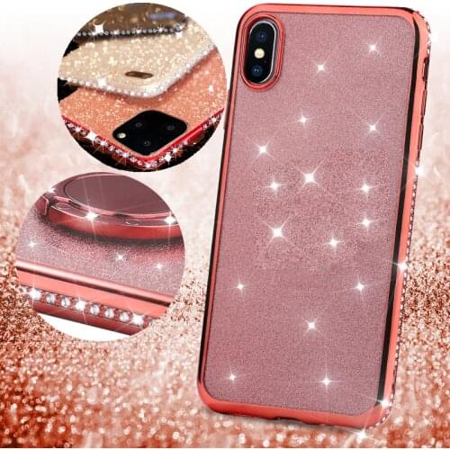 Diamond Glitter Shiny Bling Soft Case For Iphone 12 11 Pro XS MAX X XR 7 8 Plus 6s 6 SE 2020 Rhinestone Soft TPU Cover Capa