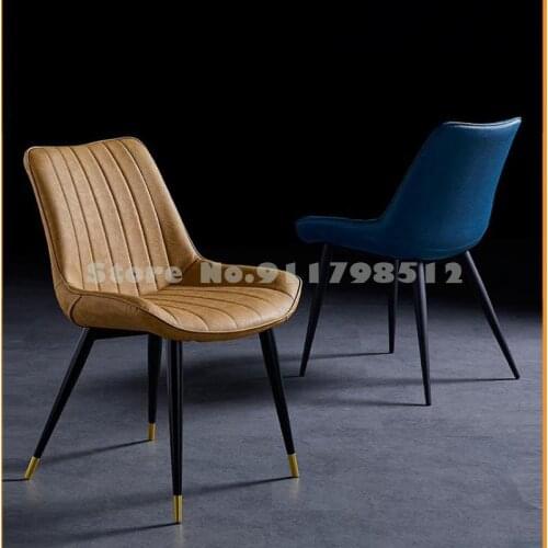 Nordic dining chair home light luxury restaurant modern minimalist stool backrest industrial style coffee shop milk tea shop lea