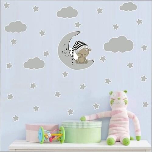 Cartoon Bear Wall Sticker for Children Room Decoration Kids Wall Decals Stickers Wall Stickers Home Decor Living Room DIY Gift