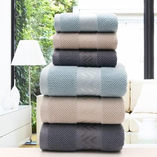 New 3pcs/set Solid Color 100% Cotton Towel Set 1pc Bath Towel For Adults 2pcs Face Hand Towel toallas summer towel set
