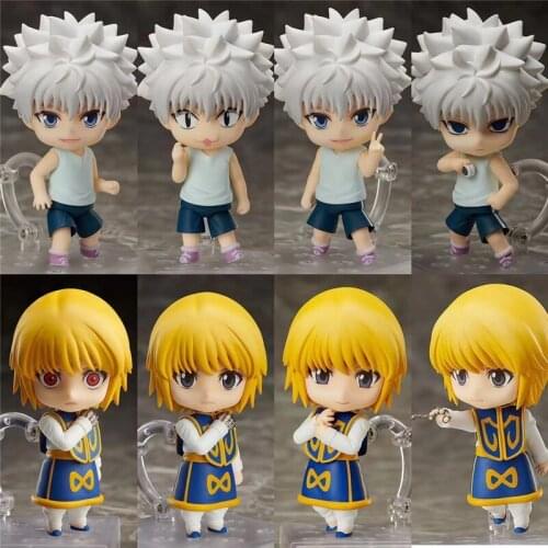 New Anime HUNTER x HUNTER 1184 Killua Zoldyck 1185 Kurapika PVC Action Figure Collectible Change Face Model Toy Gift 10cm