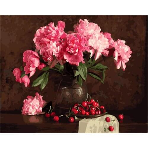 PAINTBOY Framed Oil Painting Flower DIY Painting By Numbers Coloring By Numbers On Canvas Home Decor For Living Room