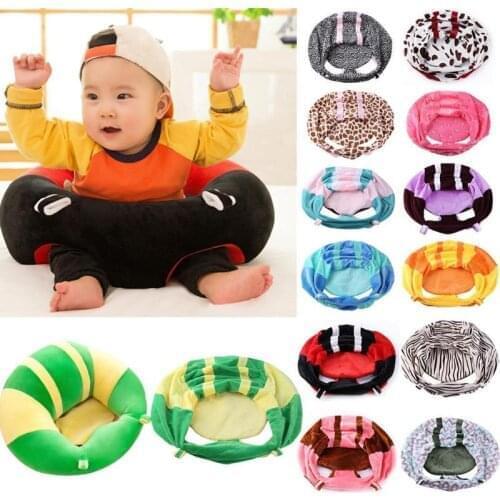 Portable Infants Baby Sofa Support Seat Cover Baby Plush Cotton Feeding Chair Learning To Sit Sofa cover without PP cotton