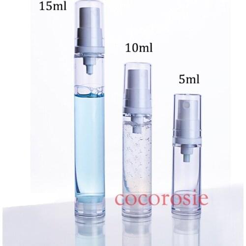 30 pieces/lot) 10ml empty Airless Pump bottle Plastic 10cc Mist Atomizer Vacuum Bottle high quality for traving