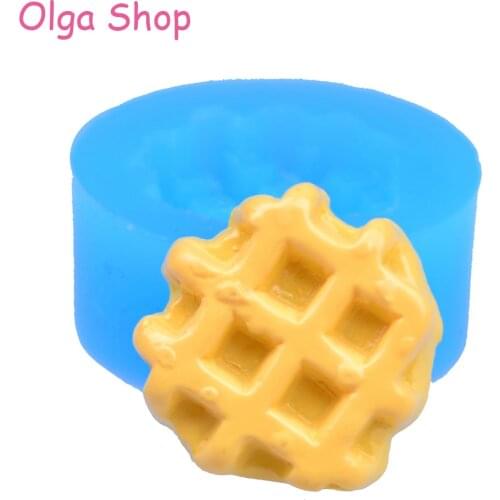 QYL282 Waffle Cookie Silicone Mold Flexible Push Mould for Cake Decorating Fondant Cupcake Topper 23mm - Polymer Clay Mould