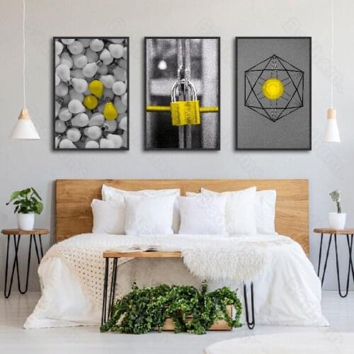 Modern Decoration Home Light Bulb Abstract Pattern Still Life Living Room Wall Decoration Bedroom Bedside Painting Personality