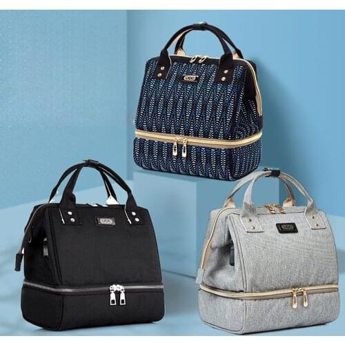 Diaper Bag Mummy Maternity Baby Bags Small Travel Grey Baby Nappy Changing Backpack Women Insulated Lunch Bag Stroller Organizer