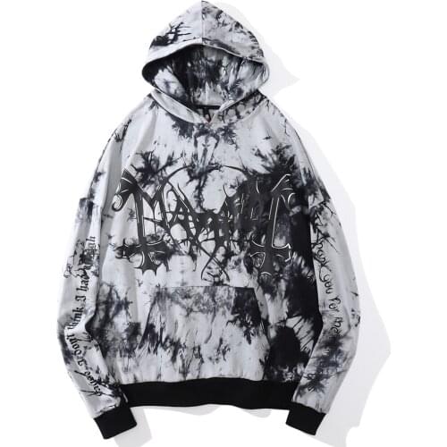 Hip Hop Hoodie Men Harajuku Streetwear Tie Dye Hooded Sweatshirts Pullover Hoodies Cotton Windbreaker Retro Jackets Tracksuit