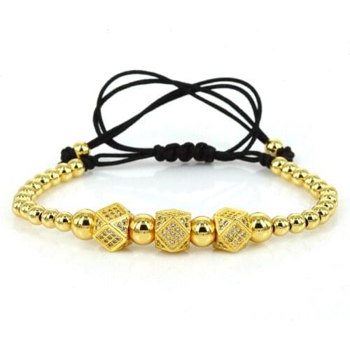 Trendy Black/White CZ Beads Bracelets for Men Women Statement Jewelry Accessories Friendship Handmade Braided Macrame Bracelets